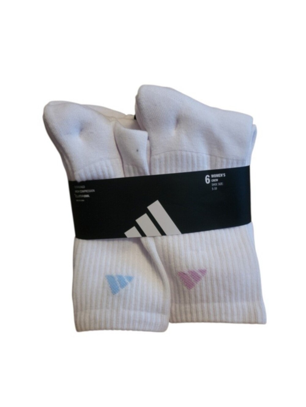 NEW Adidas Women's Cushioned 6pk Crew Socks - Medium